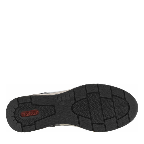 Thumbnail Boots noires avec imprimé léopard à talon semi-compensée et à zip central - Image 6