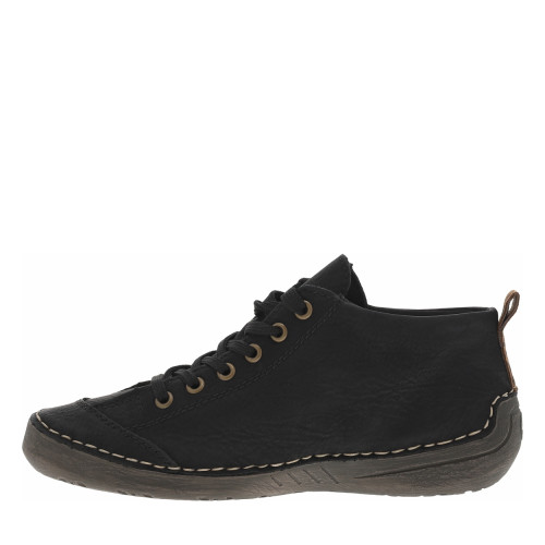 Thumbnail Bottines noires à talon plat avec un logo cousu sur le côté et des lacets - Image 3