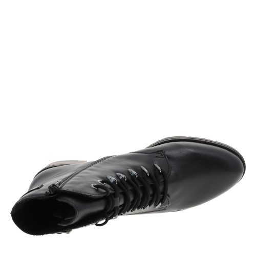 Thumbnail Bottines noires à talon décroché moyen avec des lacets et un zip latéral - Image 5