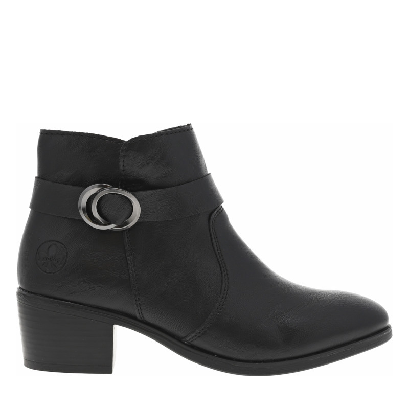 Boots noires à talon décroché moyen avec un zip côté interne