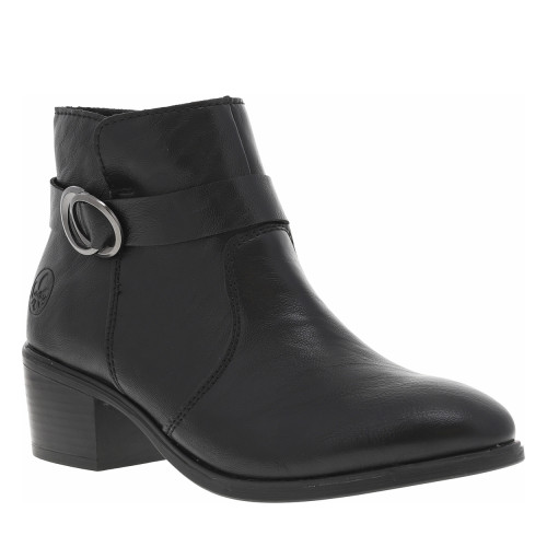 Thumbnail Boots noires à talon décroché moyen avec un zip côté interne - Image 2