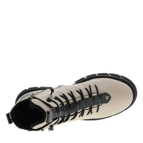 Thumbnail Bottines écrues à talon décroché bas avec un zip des lacets élastiqués - Image 5