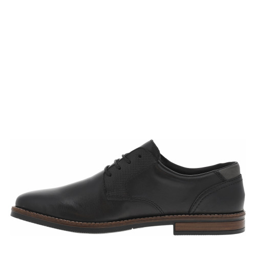 Thumbnail Derbies en cuir noir à talon décroché bas et à lacets ronds noirs - Image 3