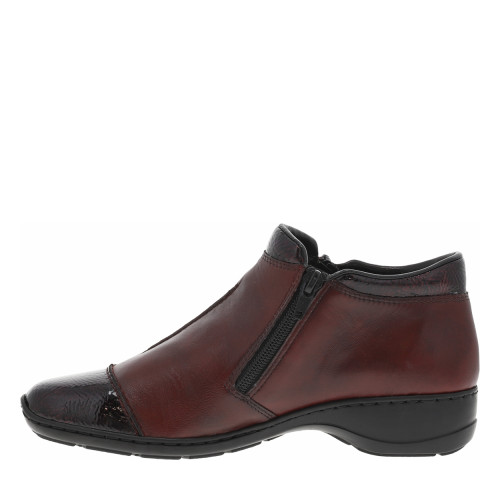Thumbnail Boots bordeaux vernies à talon décroché bas et à zip avec motif fleur - Image 3