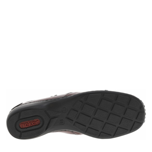 Thumbnail Boots bordeaux vernies à talon décroché bas et à zip avec motif fleur - Image 6