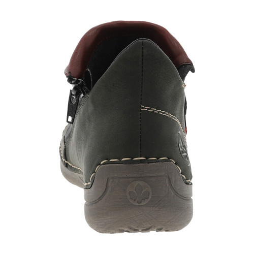 Thumbnail Boots simili cuir noir avec rabat rouge et détails colorés et fermeture zippée - Image 4