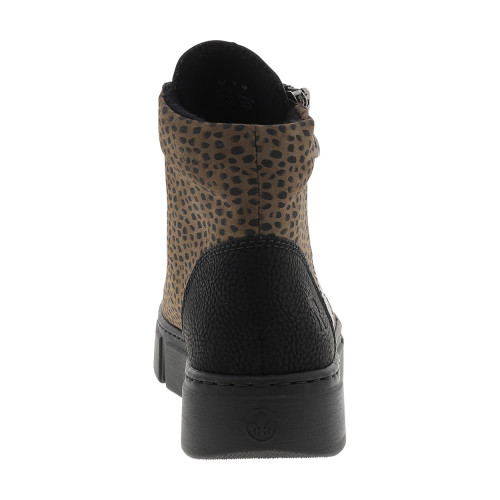 Thumbnail Bottines noires et marron à talon plat dotées d'empiècements bi-matières - Image 4