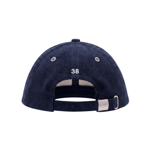Thumbnail Casquette ajustable en velours de coton côtelé bleu marine à fermeture strapback - Image 2