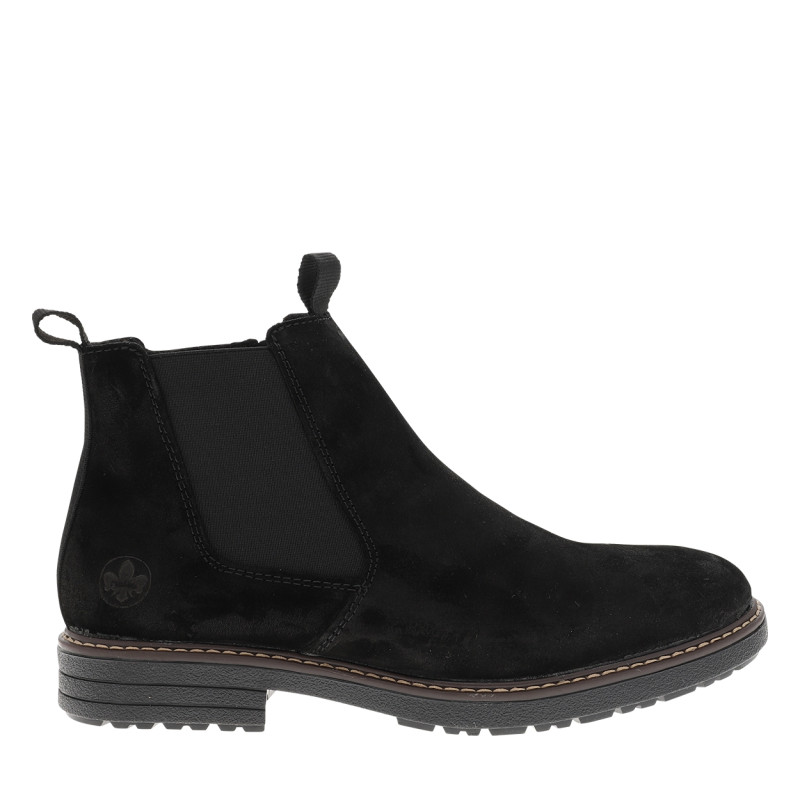 Boots en cuir noir munies d'un zip et d'un soufflet élastiqué