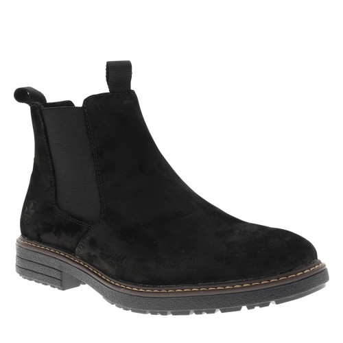 Thumbnail Boots en cuir noir munies d'un zip et d'un soufflet élastiqué - Image 2