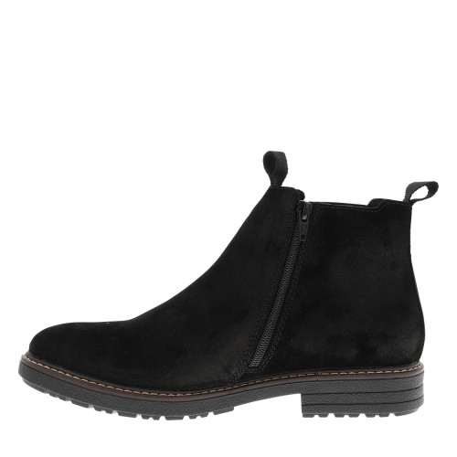 Thumbnail Boots en cuir noir munies d'un zip et d'un soufflet élastiqué - Image 3