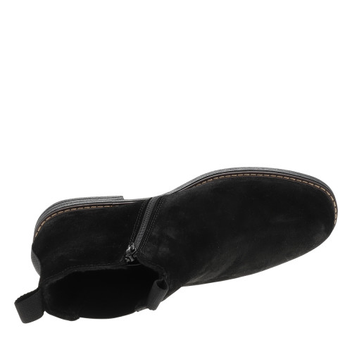 Thumbnail Boots en cuir noir munies d'un zip et d'un soufflet élastiqué - Image 5