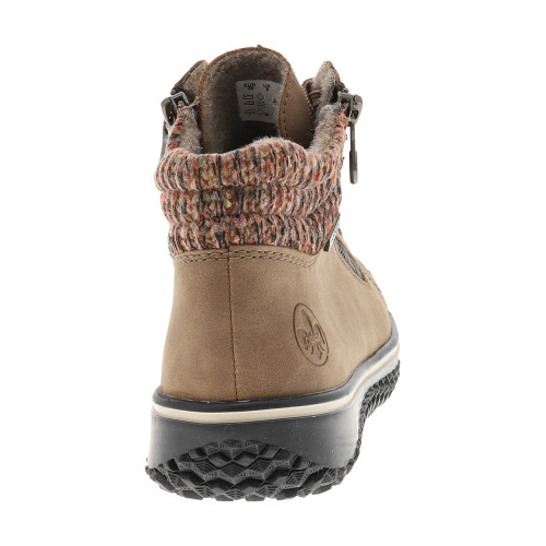 Thumbnail Bottines brunes à talon plat munies de lacets et d'un zip latéral - Image 4