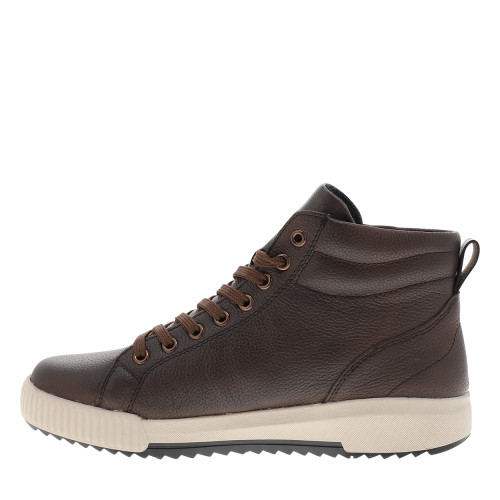 Thumbnail Bottines en cuir grainé chocolat munies de lacets et d'un zip latéral - Image 3