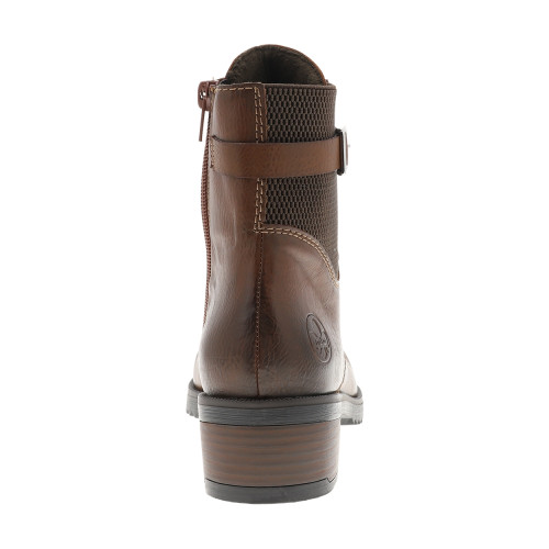 Thumbnail Bottines marron à talon décroché moyen munies de lacets et d'un zip latéral - Image 4