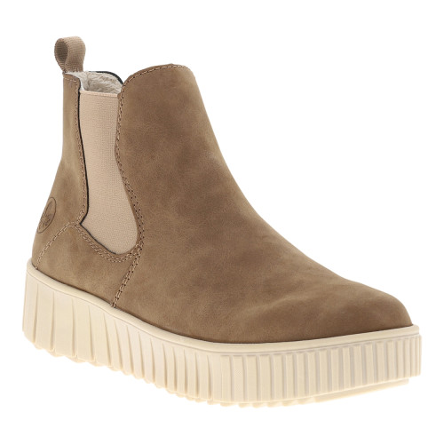 Thumbnail Boots brunes à talon compensé cranté pourvues d'un zip latéral - Image 2