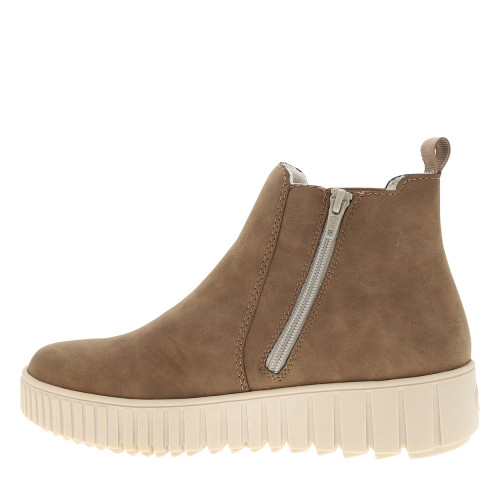 Thumbnail Boots brunes à talon compensé cranté pourvues d'un zip latéral - Image 3