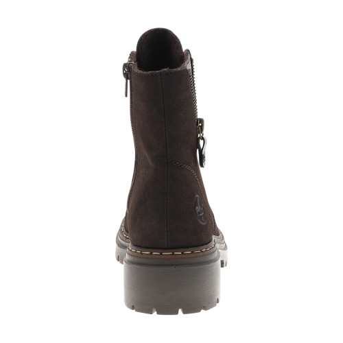 Thumbnail Bottines marron à talon décroché bas pourvues de lacets et d'un zip latéral - Image 4