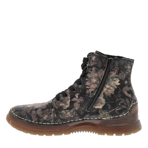 Thumbnail Bottines à revêtement fleuri multicolore dotées de lacets et d'un zip latéral - Image 3