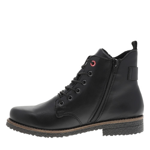 Thumbnail Bottines noires à talon décroché bas munies de lacets et d'un zip latéral - Image 3