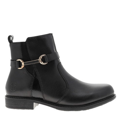 Boots en cuir noir à talon...