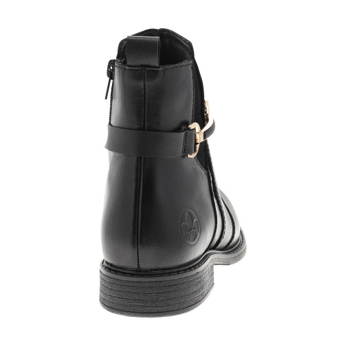 Thumbnail Boots en cuir noir à talon décroché bas dotées d'un zip latéral - Image 4