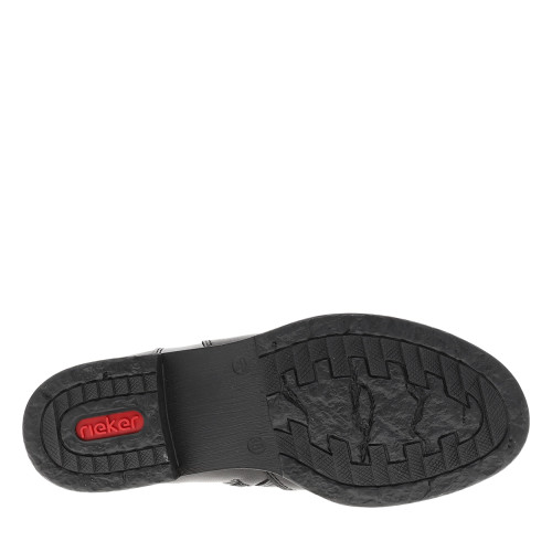 Thumbnail Boots en cuir noir à talon décroché bas dotées d'un zip latéral - Image 6
