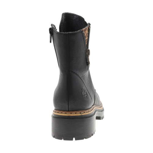 Thumbnail Bottines noires à talon décroché bas ornées d'un empiècement léopard - Image 4