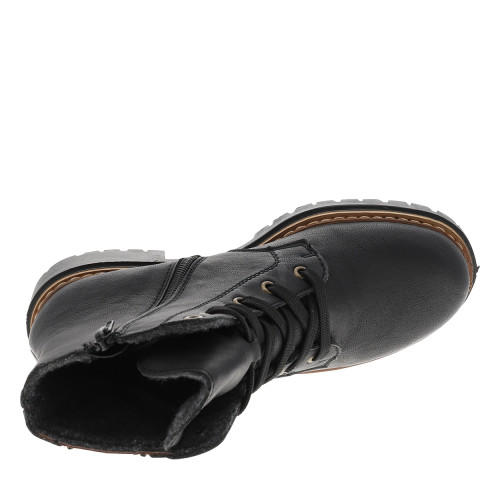 Thumbnail Bottines noires à talon décroché bas ornées d'un empiècement léopard - Image 5
