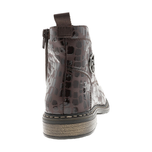 Thumbnail Bottines marron à talon décroché bas pourvues de lacets et d'un zip latéral - Image 4