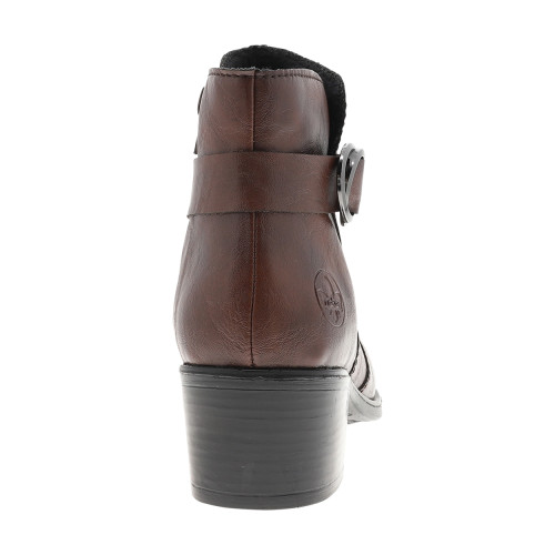 Thumbnail Boots marron à talon décroché haut ornées d'une boucle décorative sur la tige - Image 4