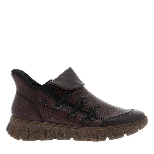 Thumbnail Boots en cuir violettes à talon compensé bas avec un zip et petit soufflet - Image 2