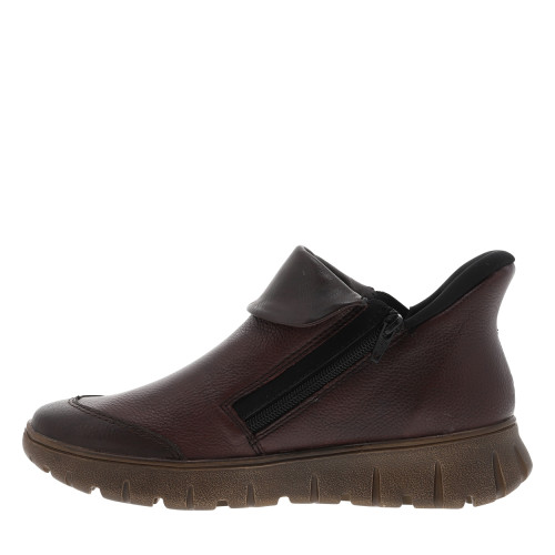 Thumbnail Boots en cuir violettes à talon compensé bas avec un zip et petit soufflet - Image 3