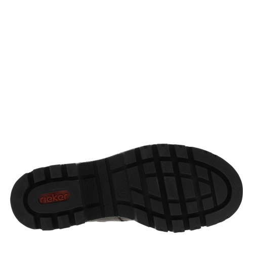 Thumbnail Bottines grises à talon décroché moyen avec des lacets plats et un zip - Image 6