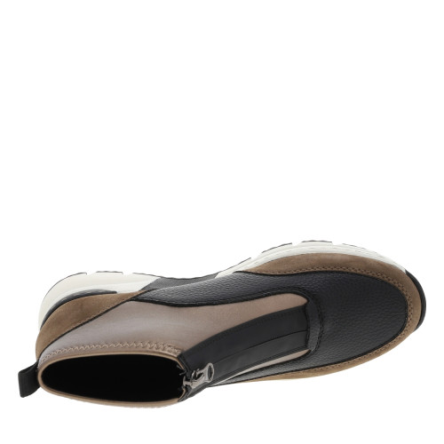 Thumbnail Boots brunes à talon semi-compensée avec un zip sur le devant - Image 5