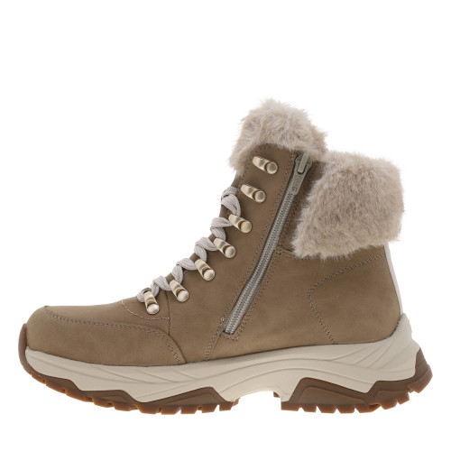 Thumbnail Bottines beiges à talon décroché bas avec des oeillets métalliques - Image 3