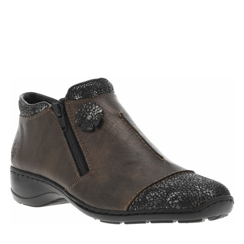 Boots en cuir enduit bronze...