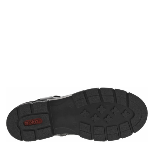 Thumbnail Boots noires à talon décroché bas avec zip, soufflet élastiqué et sangles noires - Image 6