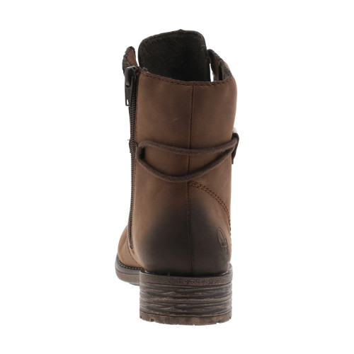 Thumbnail Bottines brunes à talon décroché bas avec des lacets et un zip latéral - Image 4