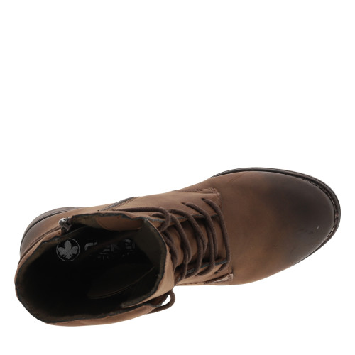 Thumbnail Bottines brunes à talon décroché bas avec des lacets et un zip latéral - Image 5