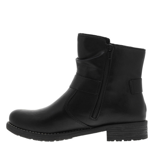 Thumbnail Boots noires à talon décroché bas avec un logo embossé sur le talon - Image 3