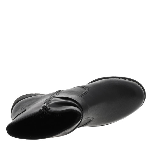 Thumbnail Boots noires à talon décroché bas avec un logo embossé sur le talon - Image 5