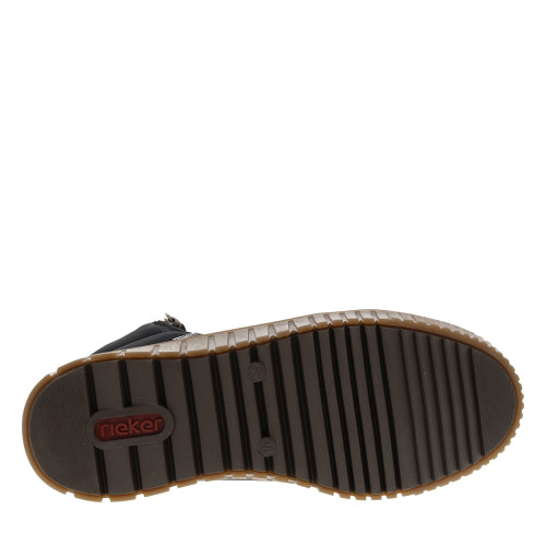 Thumbnail Bottines bleu marine à talon compensé bas avec un zip et des lacets ronds - Image 6