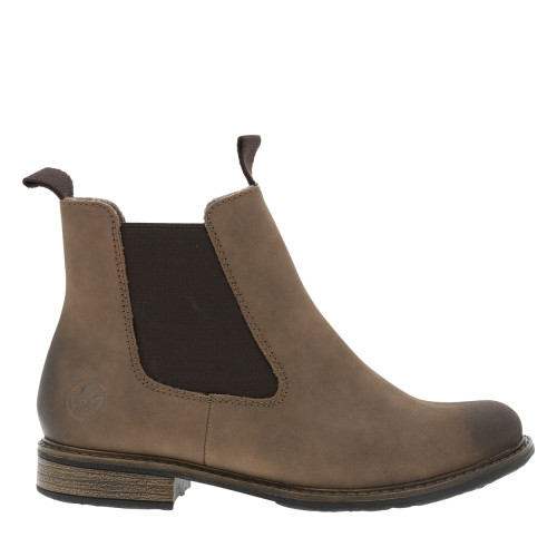 Thumbnail Boots taupe à talon décroché bas avec un zip et un soufflet élastiqué - Image 2
