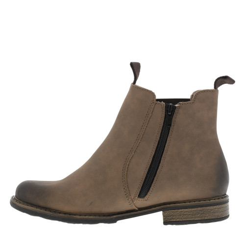 Thumbnail Boots taupe à talon décroché bas avec un zip et un soufflet élastiqué - Image 3