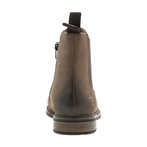 Thumbnail Boots taupe à talon décroché bas avec un zip et un soufflet élastiqué - Image 4