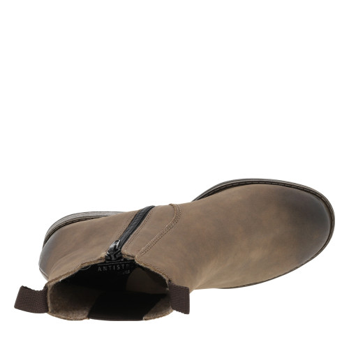 Thumbnail Boots taupe à talon décroché bas avec un zip et un soufflet élastiqué - Image 5