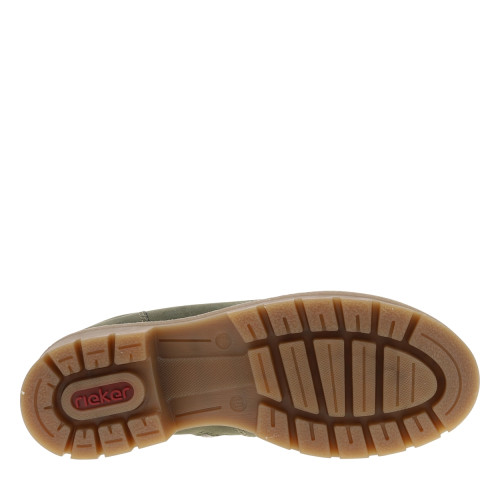 Thumbnail Bottines kaki à talon décroché moyen avec des lacets et un zip latéral - Image 6