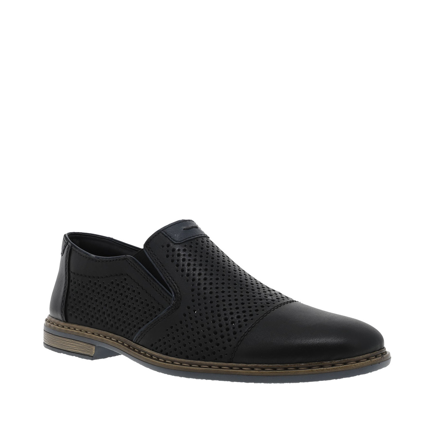 Rieker Homme B4551 Mocassin En Cuir - Chaussons Confortables Blanc Perle - Semelle Amovible