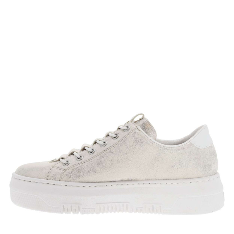 Baskets basses style tennis platine à plateforme avec lacets et zip latéral